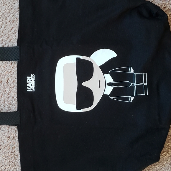 NWT Karl Lagerfeld Tote Bag Karl Lagerfeld Motif on Front AND Back! Tote Bag - Picture 16 of 16